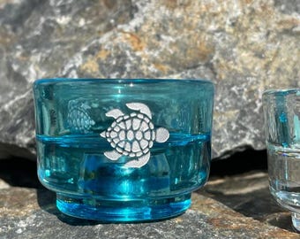Beach Themed Glass Candle Holder; Sea Life; Beach Decor; Candles