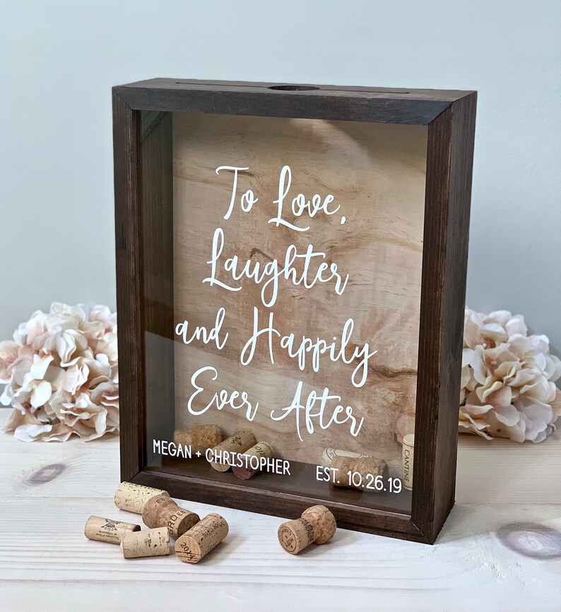 Wine Cork Holder Wood Guest Shadow Box Guest Book Etsy