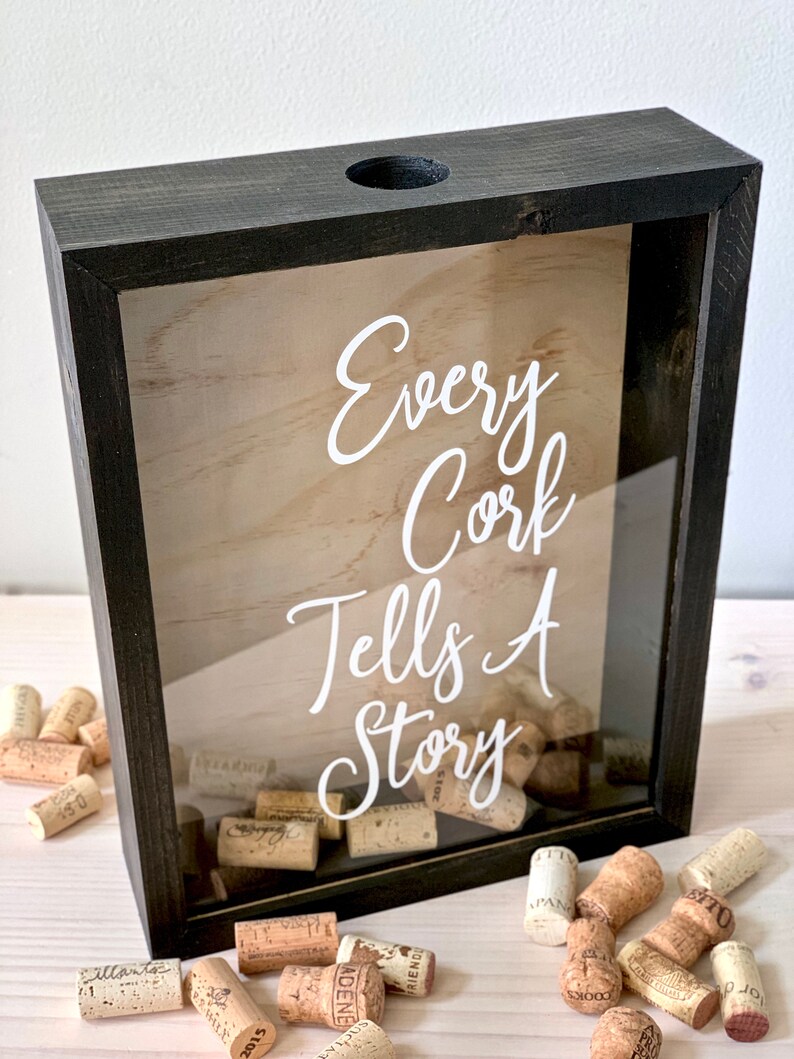 Wine Cork Shadow Box Display Case Every Cork Tells A Story Etsy