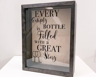 Wine Cork Holder | Wood Framed Shadow Box | Wine Lover Birthday Gift | Best Friend Gift | Housewarming | Bridal Shower | Rustic Home Decor