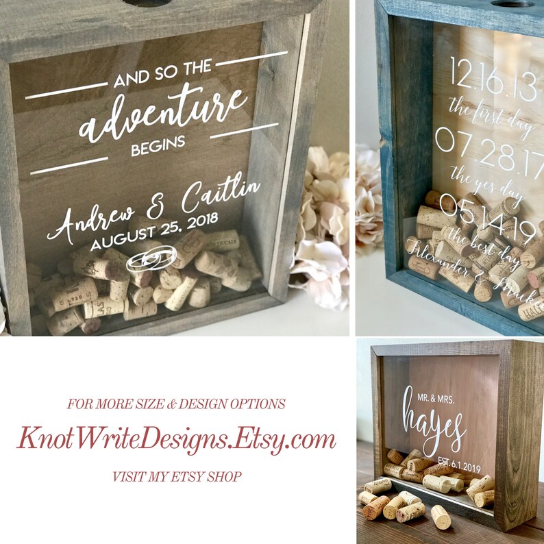 Wine Cork Holder Cork Keeper Shadow Box Guest Book Etsy