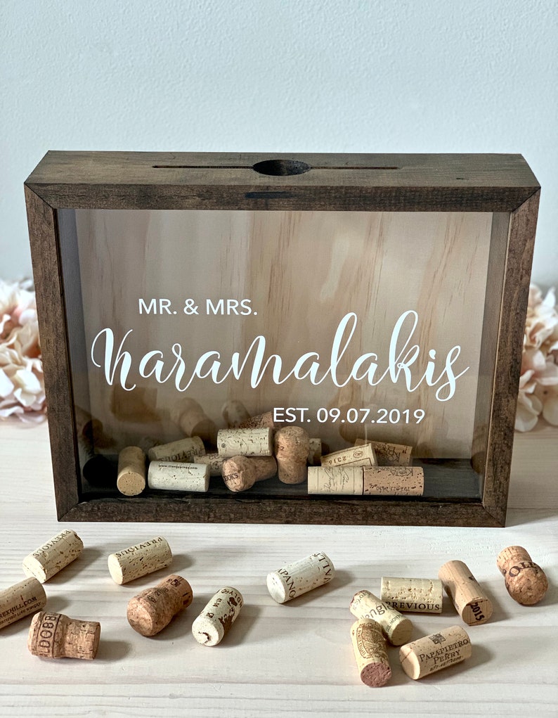 Wine Cork Holder Cork Keeper Shadow Box Guest Book Etsy
