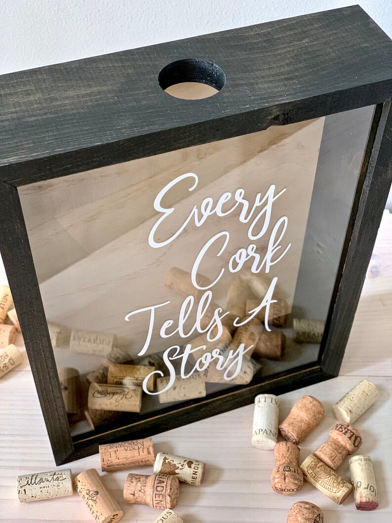 Every Cork Tells A Story Wine Cork Shadow Box Display Case Etsy