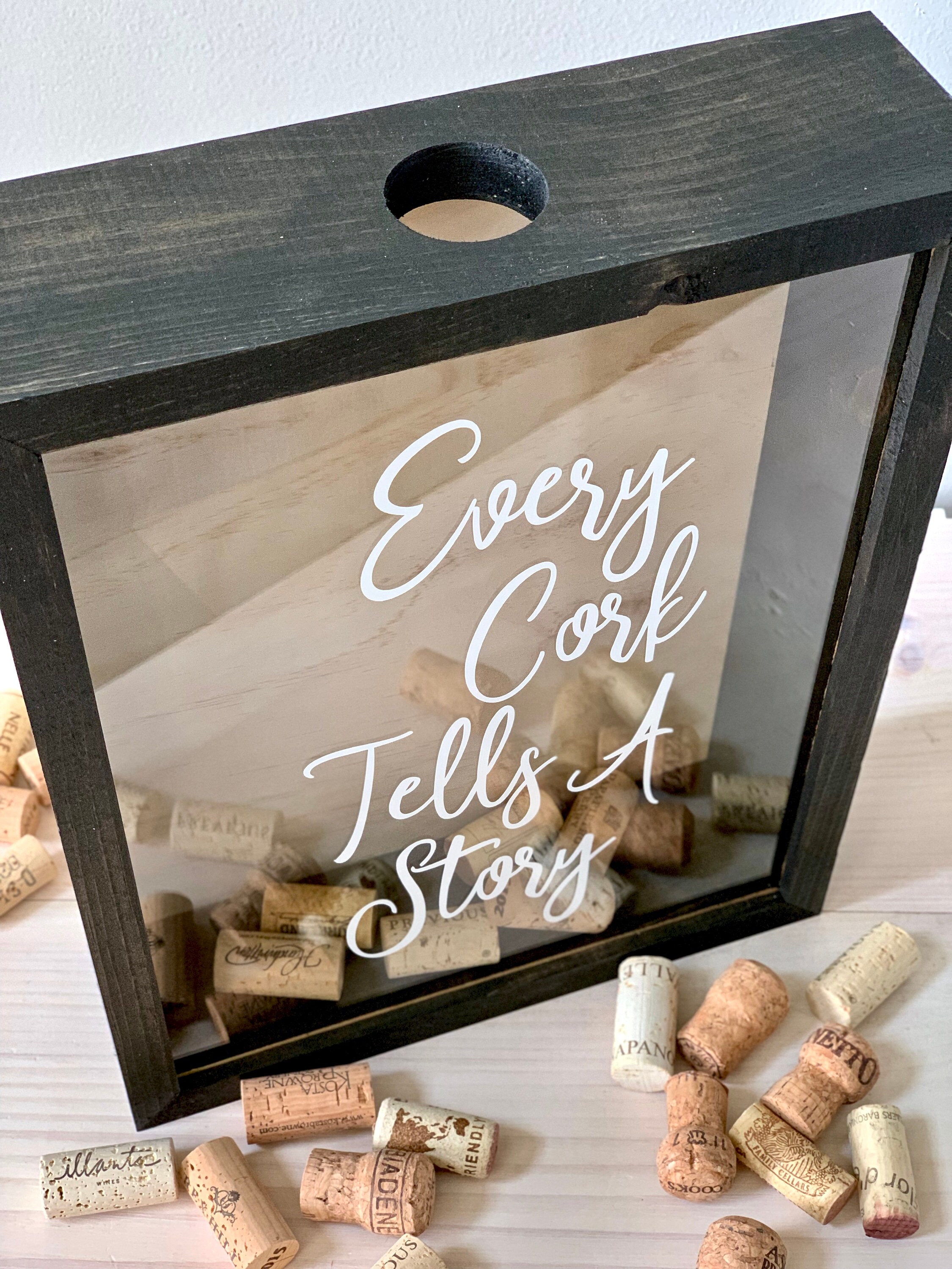 Wine Cork Shadow Box Display Case Every Cork Tells A Story Etsy