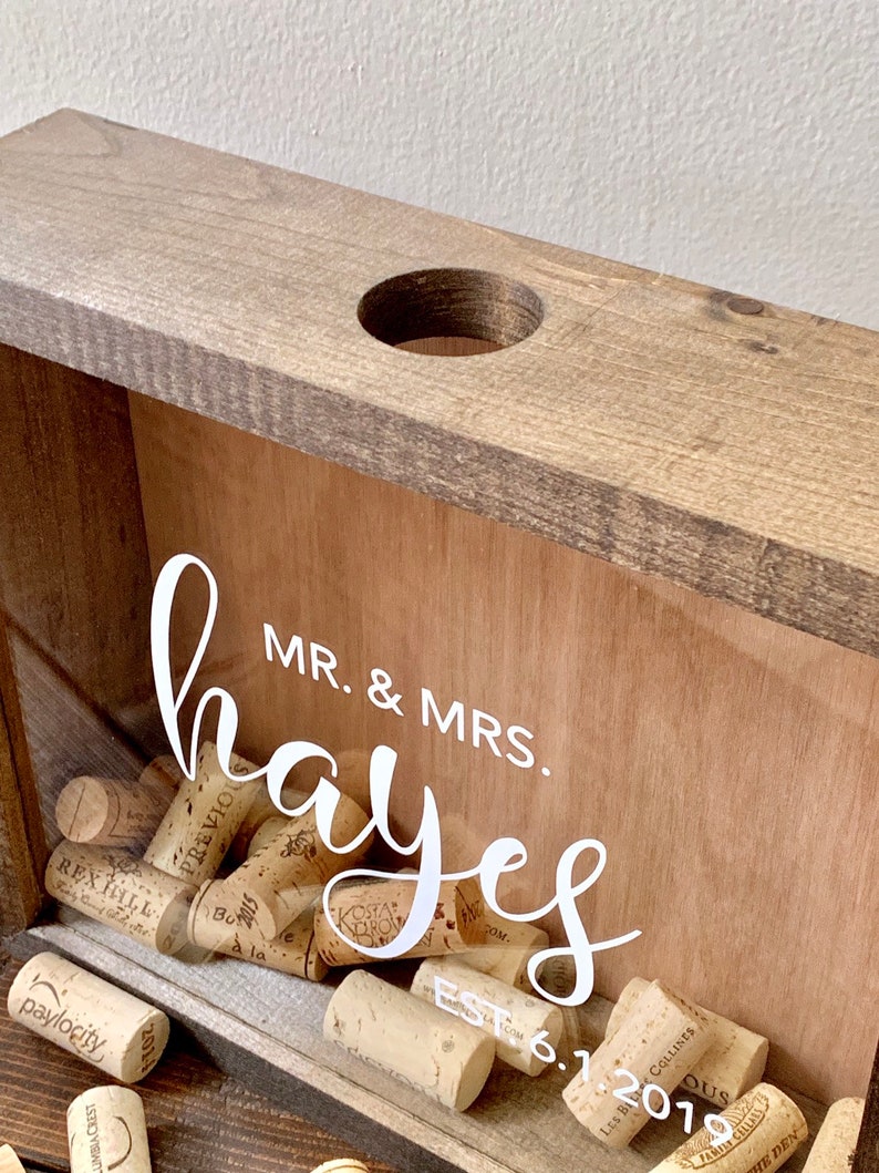 Wine Cork Holder Wood Guest Shadow Box Guest Book Etsy