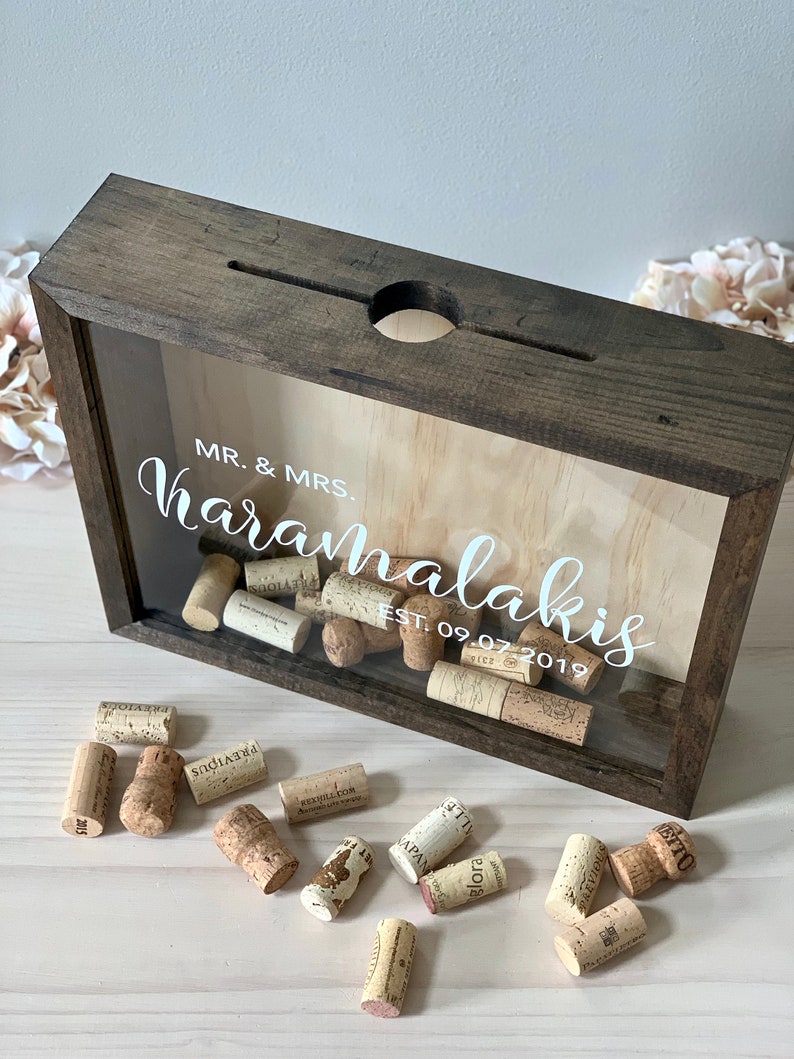 Wine Cork Holder Cork Keeper Shadow Box Guest Book Etsy