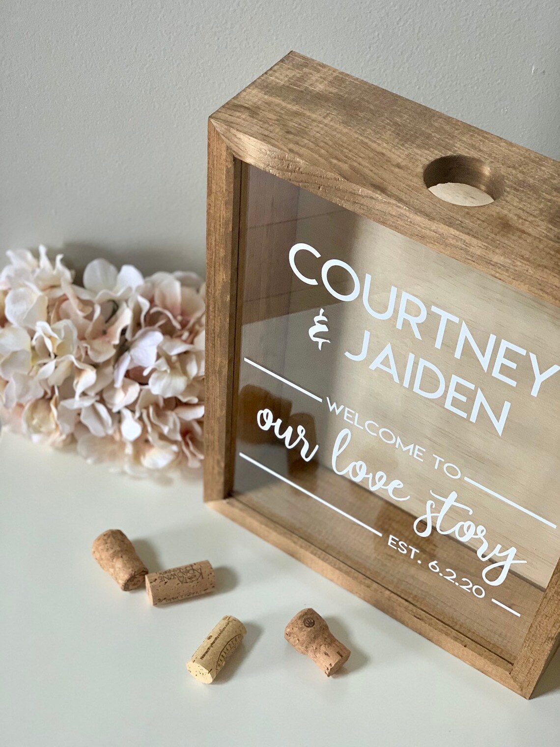 Wine Cork Holder Guest Book Alternative Wood Shadow Box Etsy