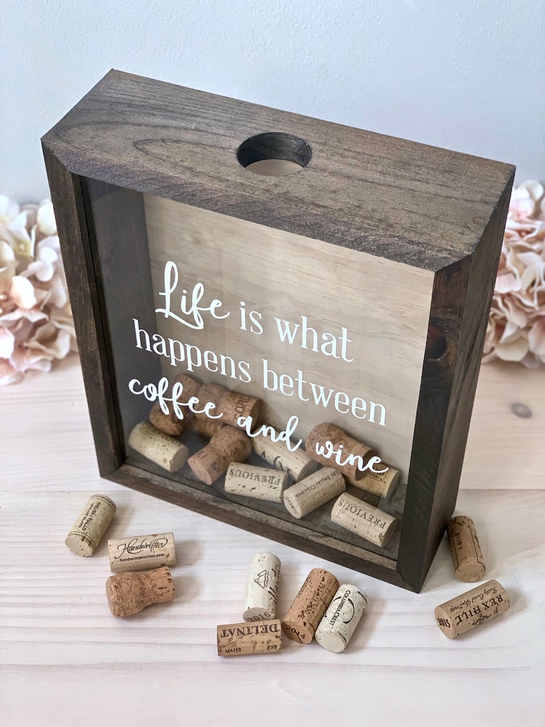 Wine Cork Holder Keeper for Wine Corks Wood Shadow Box for Etsy