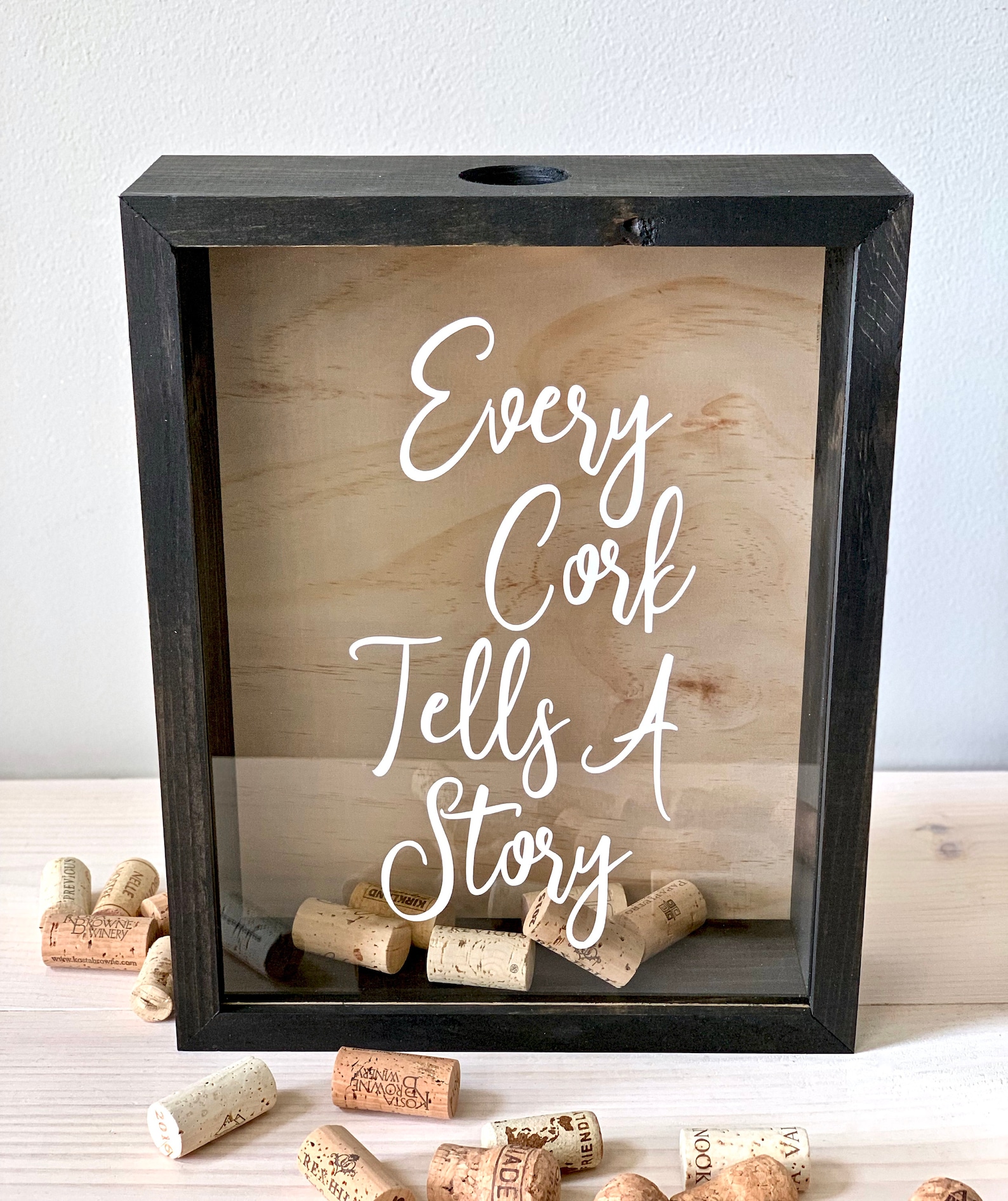 Wine Cork Shadow Box Display Case Every Cork Tells A Story Etsy