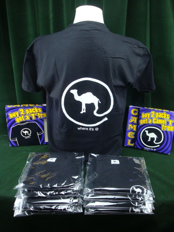 Vintage 1997 Joe CAMEL Black Tshirt. Size XL. Double Stitch. New / Old Stock/ Deadstock.