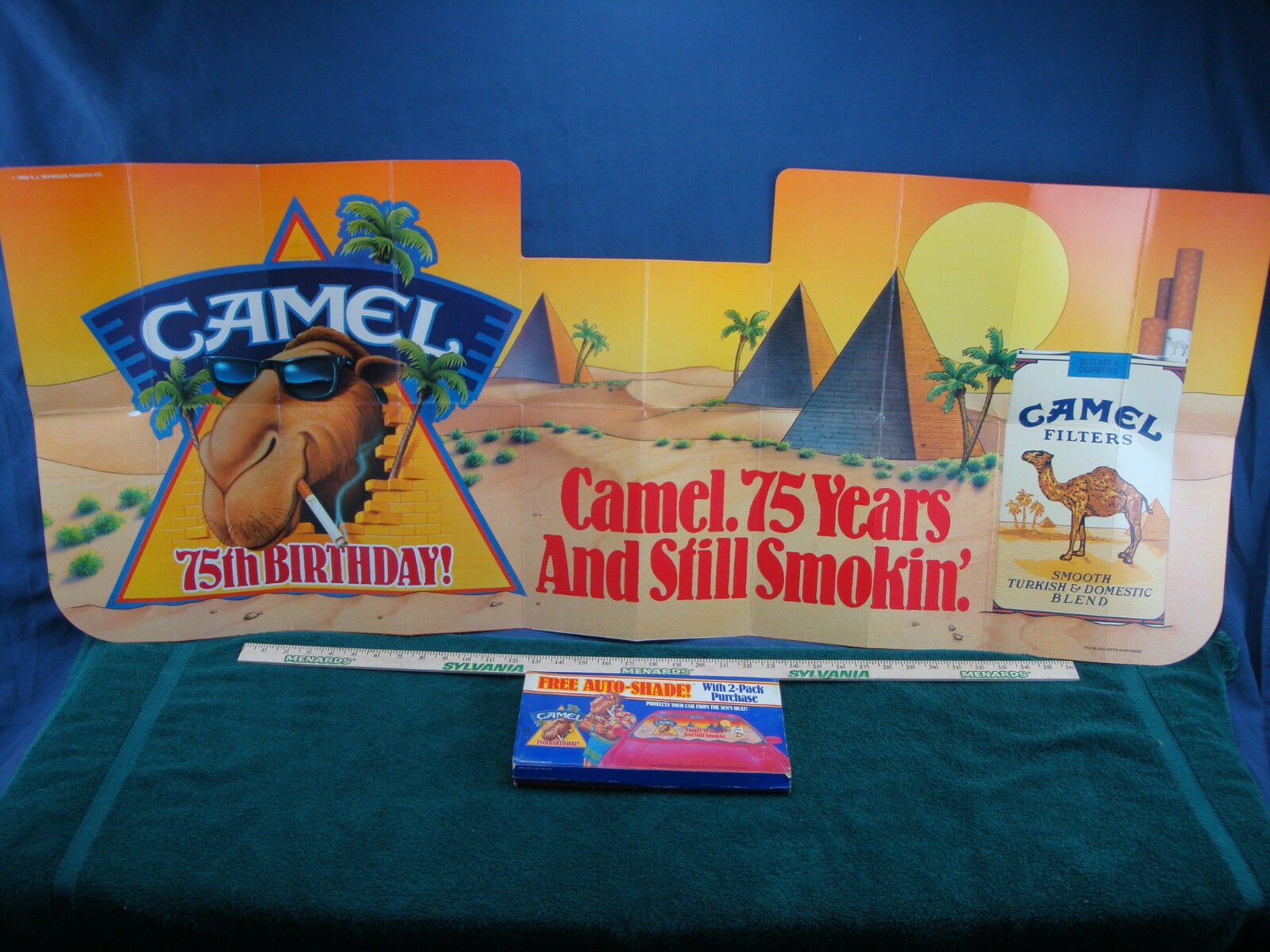 Vintage Joe Camel Dashboard Shade: 75th Birthday, 1988 - 51