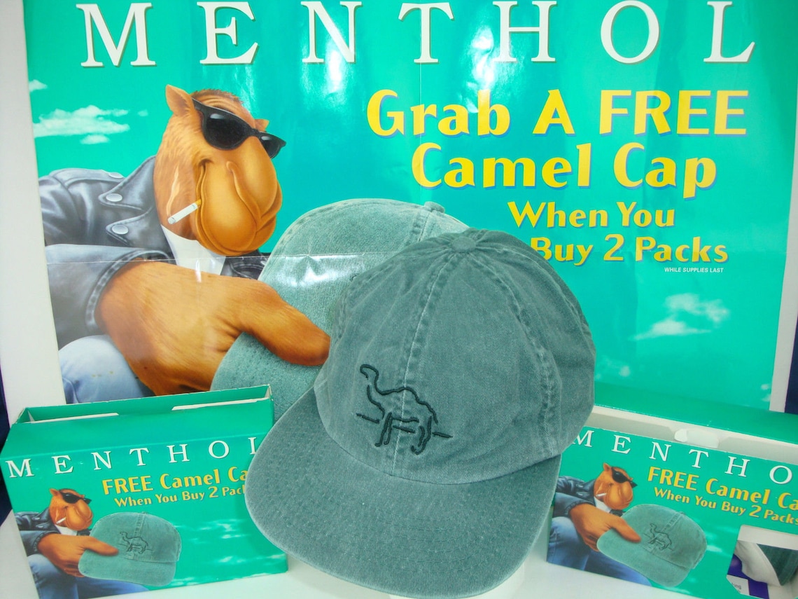 NIB Vintage 96 JOE CAMEL Green Cotton Baseball Cap. Adjustable Etsy