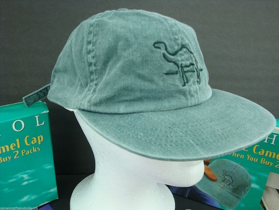 NEW NO BOX with Brass Clasp Vintage 97 Joe CAMEL Green Cotton BASEBALL CAP Hat