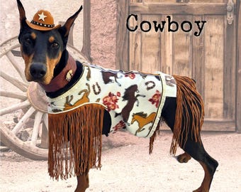 Cowboy, Rodeo Dog Costume,, Wrangler, Halloween Costume for large dogs, Cosplay, Festival, Parade Costume, Southwestern, Desert, Adobe