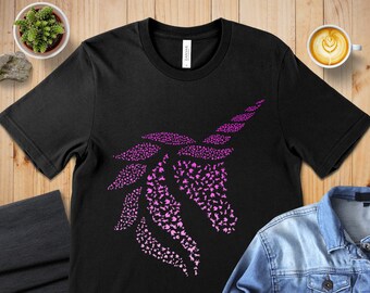 Womens Unicorn Head Shirt | Girls Unicorn T-Shirt | Unicorn Gift | Cool Retro Design