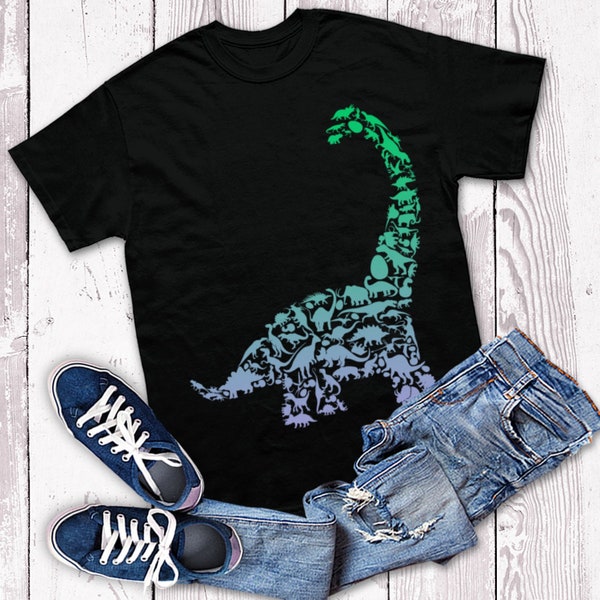 Boys Diplodocus Dinosaur T-Shirt | Unique Graphic Dinosaur T-shirt for Boys | Cool Jurassic Theme Tee