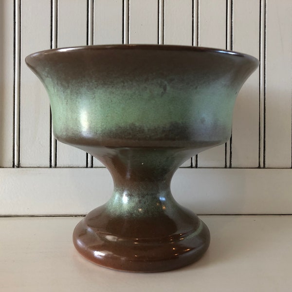 Vintage Frankoma Pottery - F52 - Planter, Vase, Pedestal Dish - Prairie Green