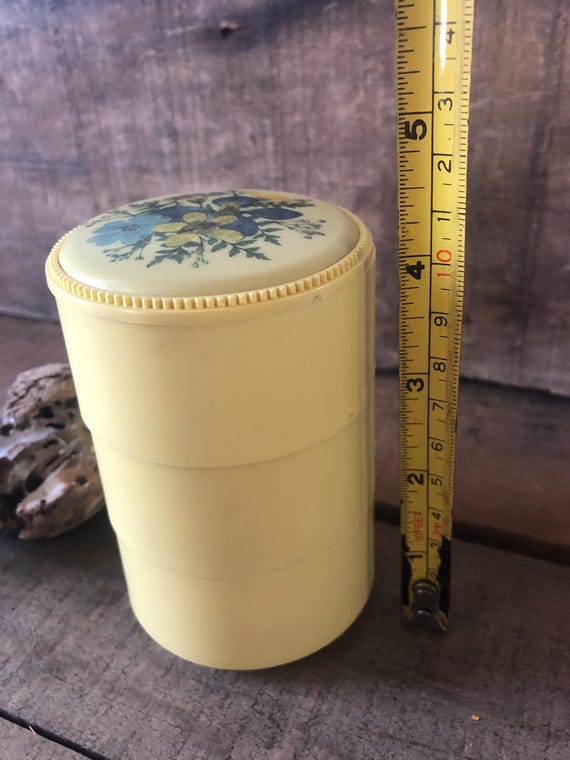 Vintage Yellow Plastic Stackable Trinket Dish - T… - image 8