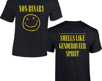 Non-Binary - Smells like genderqueer spirit t-shirt - grunge style