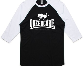 Queercore Raglan 3/4 sleeve shirt