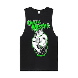 Queer Misfits Tank Tee - Horror Punk Queer Pride, Queer Punk, T-shirt écologique