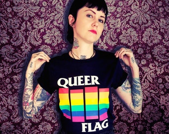 Queer Flag tshirt - LGBTQIA+, punk rock, Queer Pride