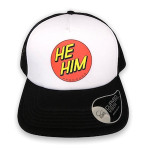 He/Him Pronoun Trucker Cap - skater,