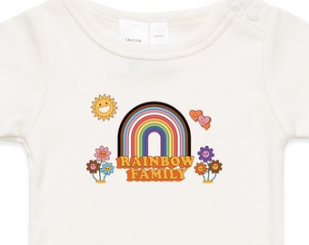 Rainbow Family Infant Onesie - Eco-Friendly baby bodysuit, Organic material, LGBTIQ