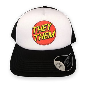 They/Them Pronoun Trucker Cap - skater, non-binary