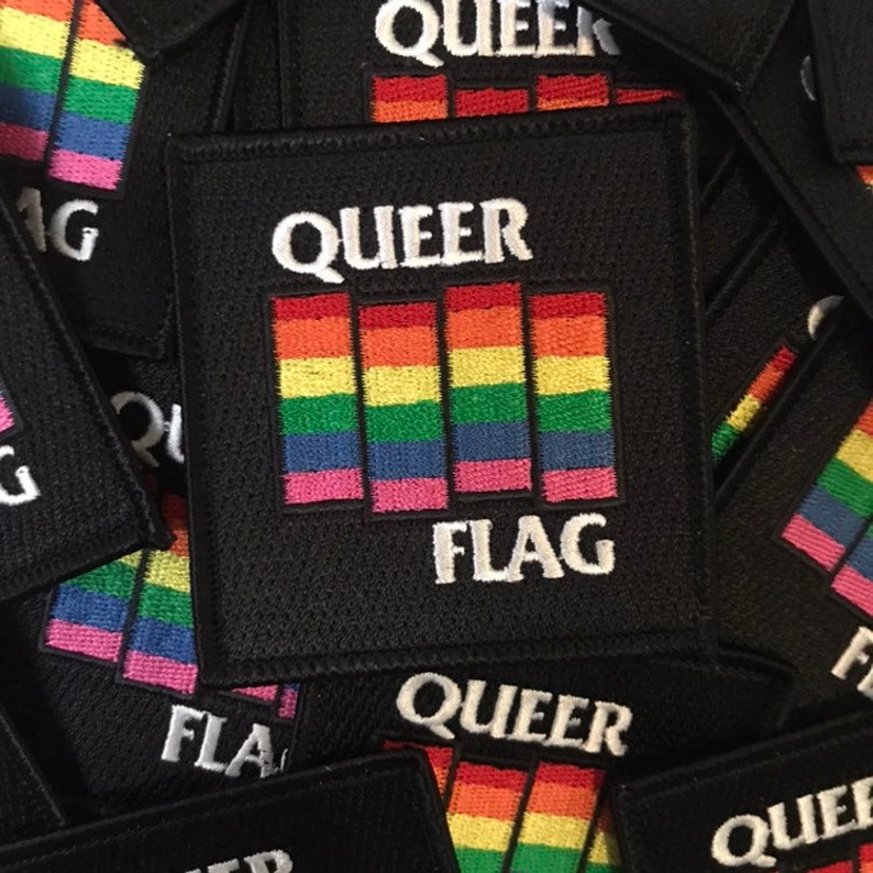 Queer Flag embroidered patch sew on / iron on image 1