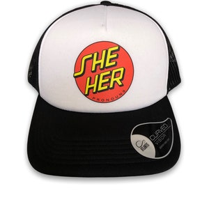 She/Her Pronoun Trucker Cap - skater, queer