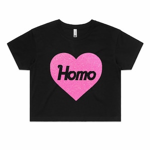 Homo Glitter Crop T-Shirt - Homosexuell Rechte, LGBTQIA, queer Pride