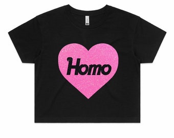 Homo Glitter crop tee - gay rights, LGBTQIA, queer pride