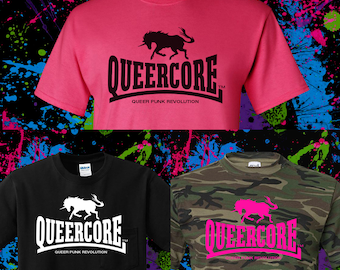 Queercore tshirt - various colours LGBTQIA queer punk rock homocore