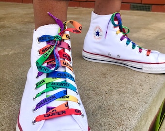 Queer shoelaces rainbow - LGBT pride, gay, trans