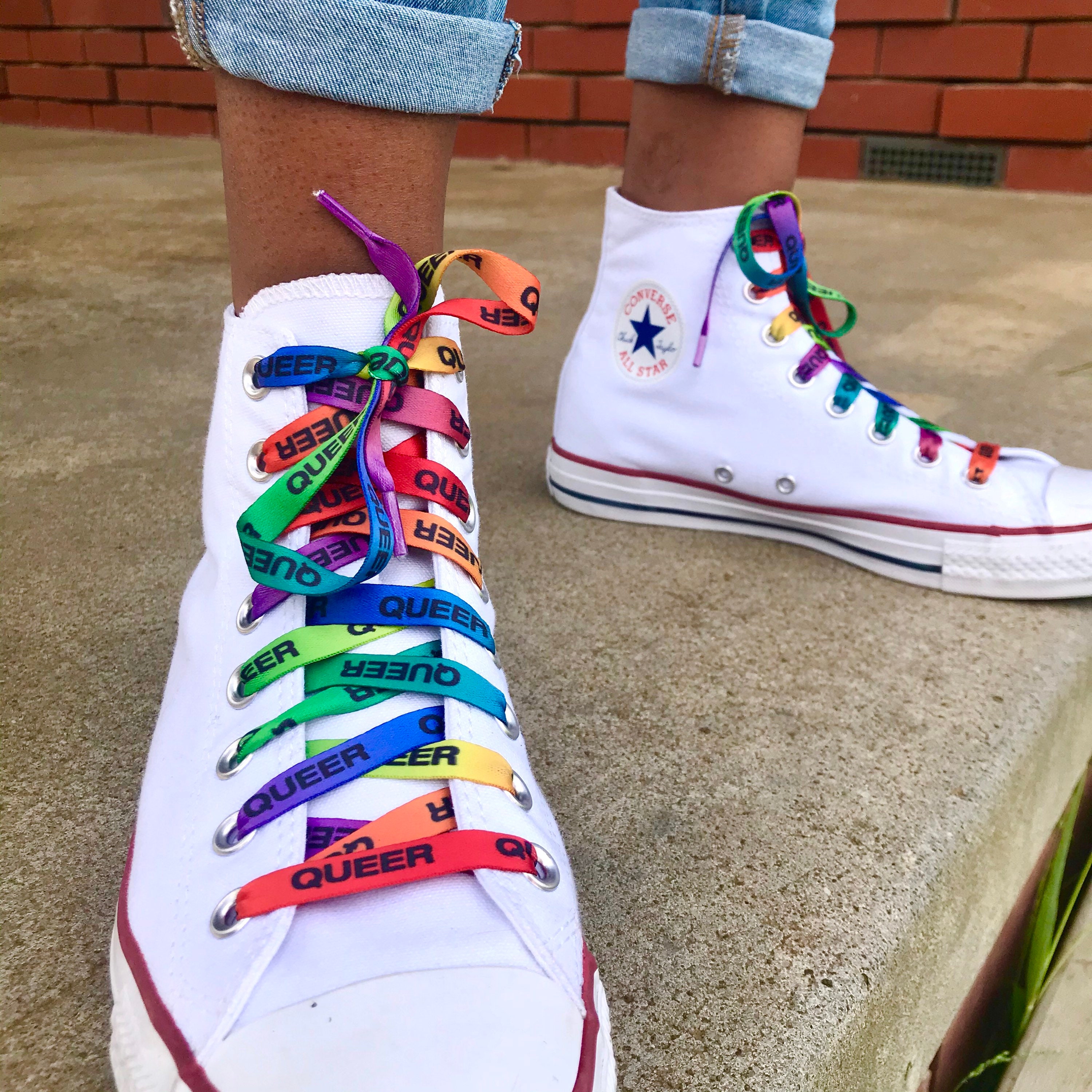 Converse pride laces hotsell