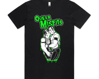 Queer Misfits T-shirt - Horror Punk Queer Pride, Queer Punk, Eco friendly t-shirt