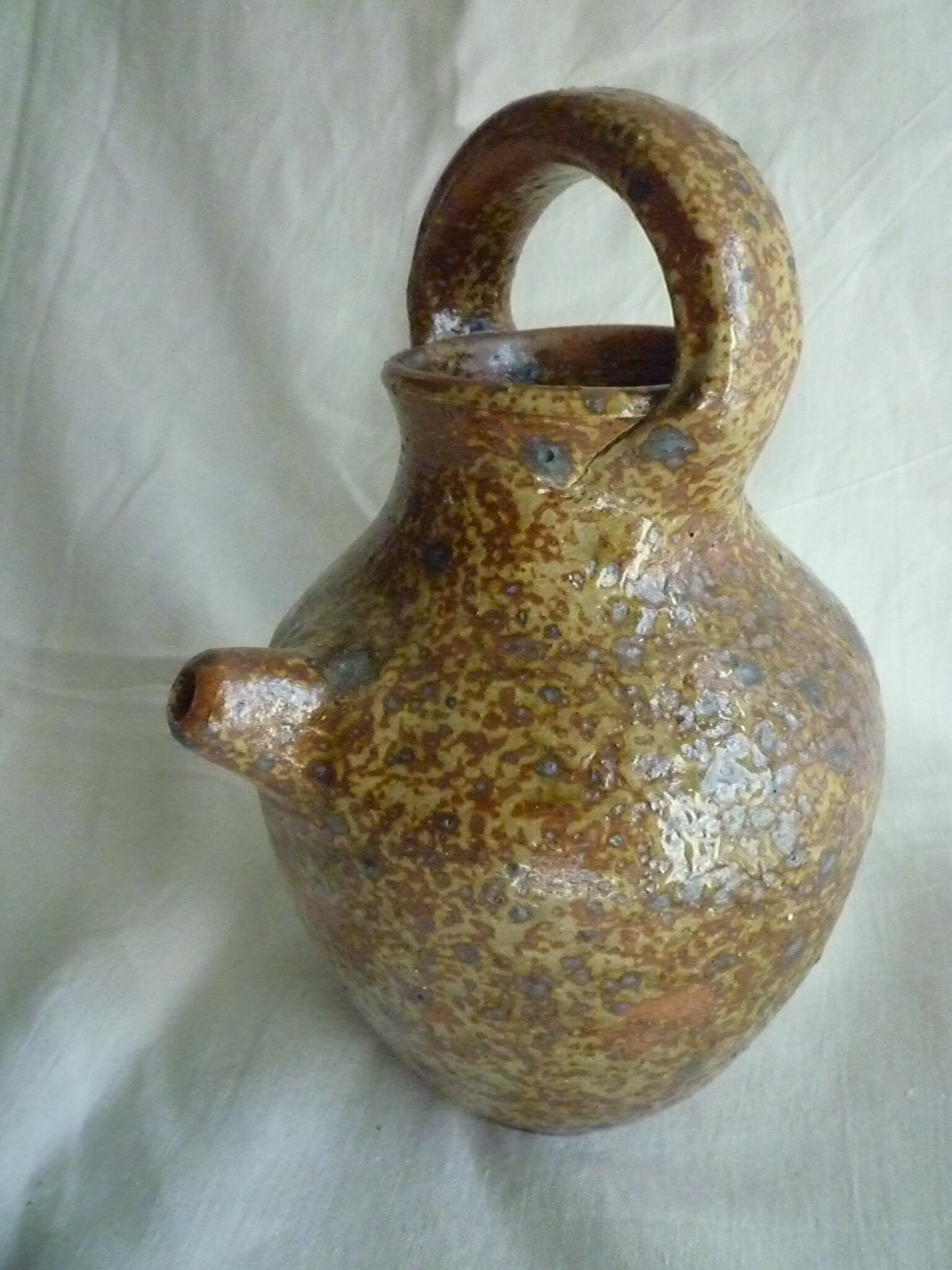 Ancienne Gargoulette , Pichet en Grès - Old Stoneware Pitcher