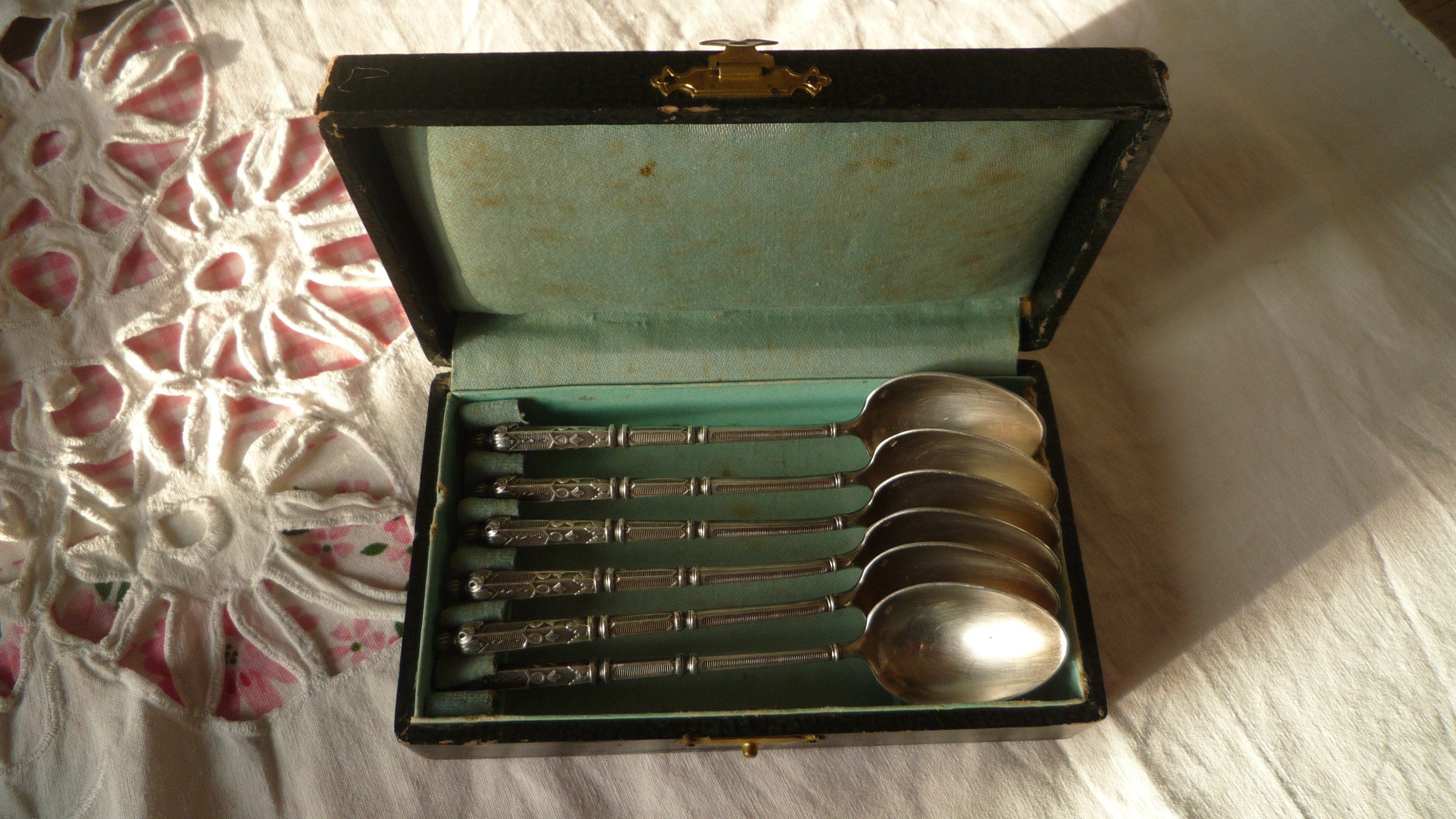 Anciennes Petites Cuillères Métal Argenté Napoléon Iii - Old Little Silver Metal Spoons Napoleon Sty