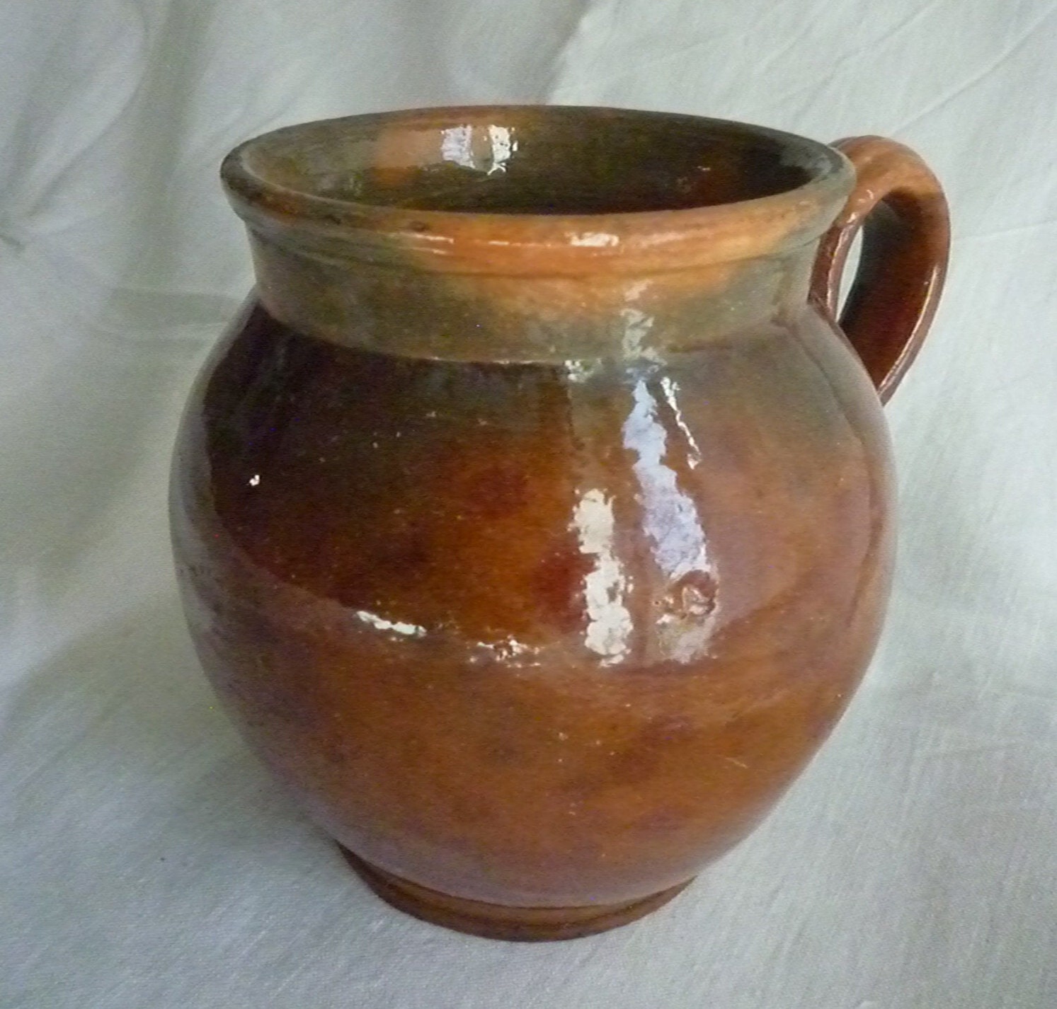 Pot , Cruche Ancien Petit Pichet en Terre Cuite Vernissé - Pot, Old Small Pitcher in Glazed Terra Co