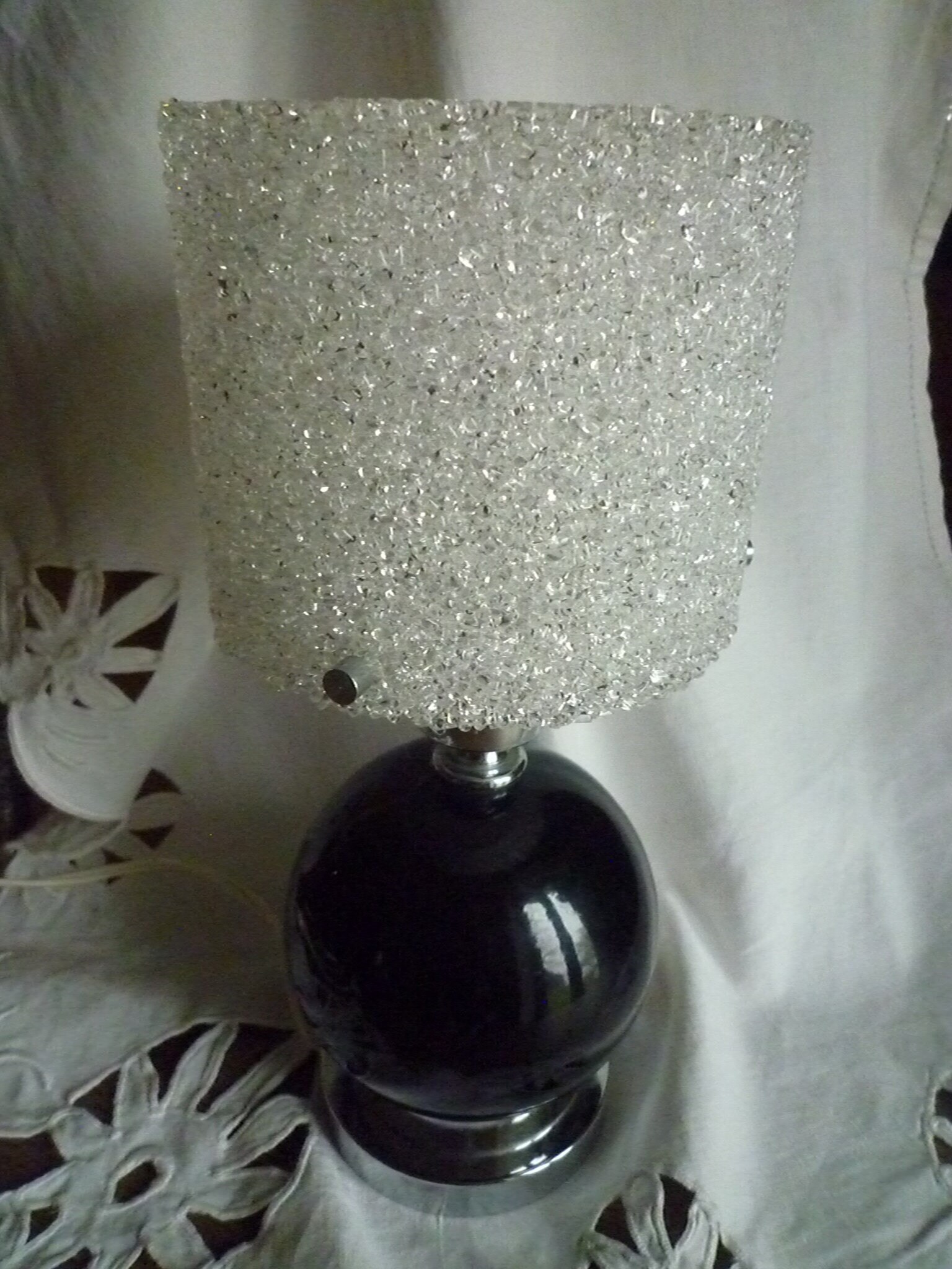 Lampe de Chevet Vintage 1950 en Perspex , Résine Granité - 1950's Bedside Lamp in Perspex, Granite R