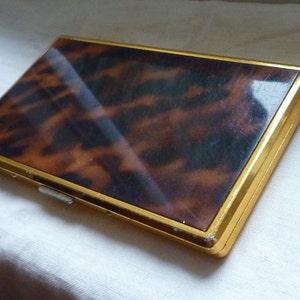 Etui carte de visite imitation écaille de tortue Imitation tortoise shell business card case image 1