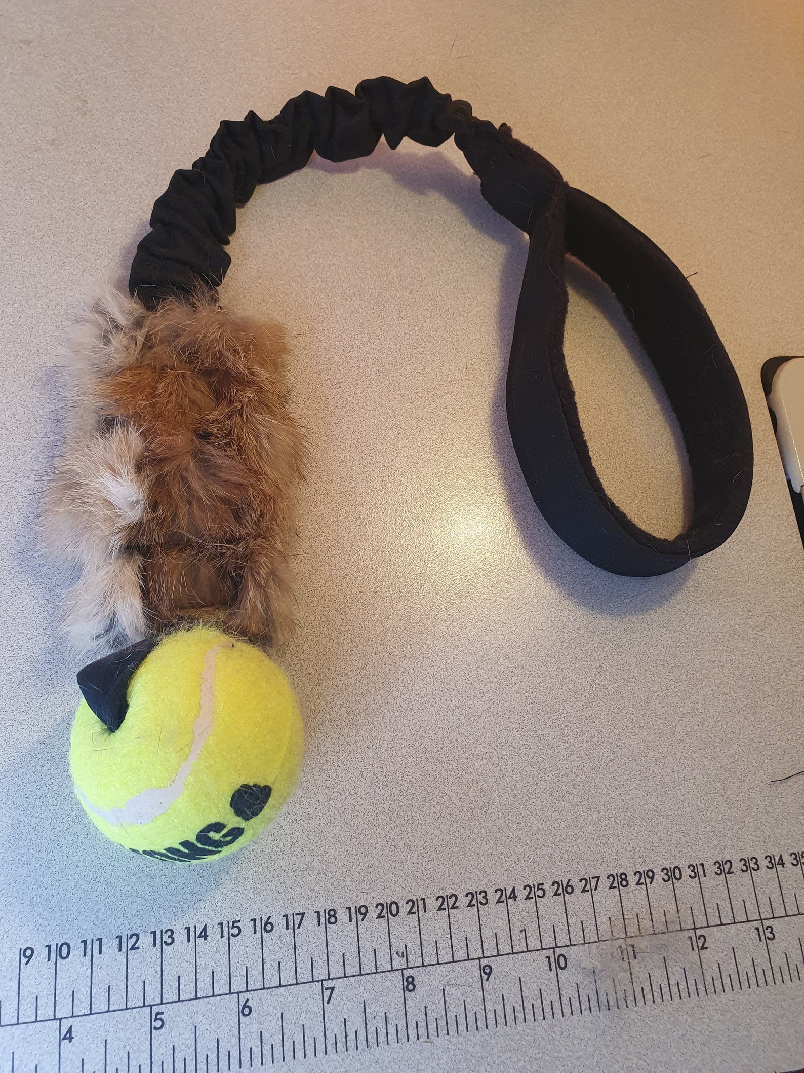 Dog Bungee ball with genuine rabbit skin tuggy toy agility Etsy