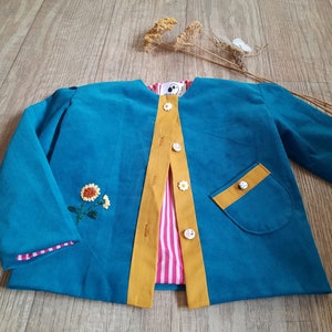 Doppel-Samtjacke, Kinderjacke; Bestickte Jacke