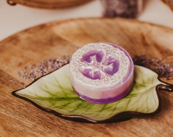 Lavender Loofah Soap, Exfoliating Soap, Handmade, Homemade Soap, Bar Soap Lavender