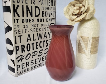 Dark Multi Hand Blown Glass Vase, 8.5 inches