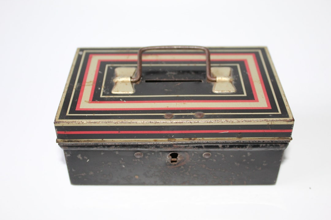 Vintage Chad Valley Money Tin With Handle / Cash Box / Money Box No 205