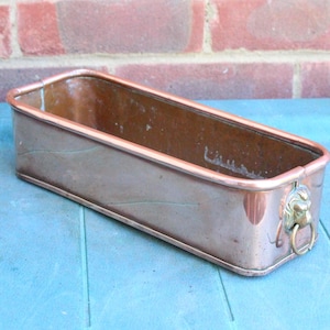 Vintage Copper Planter - Roll top & Flat Base - Herbs Windowsill