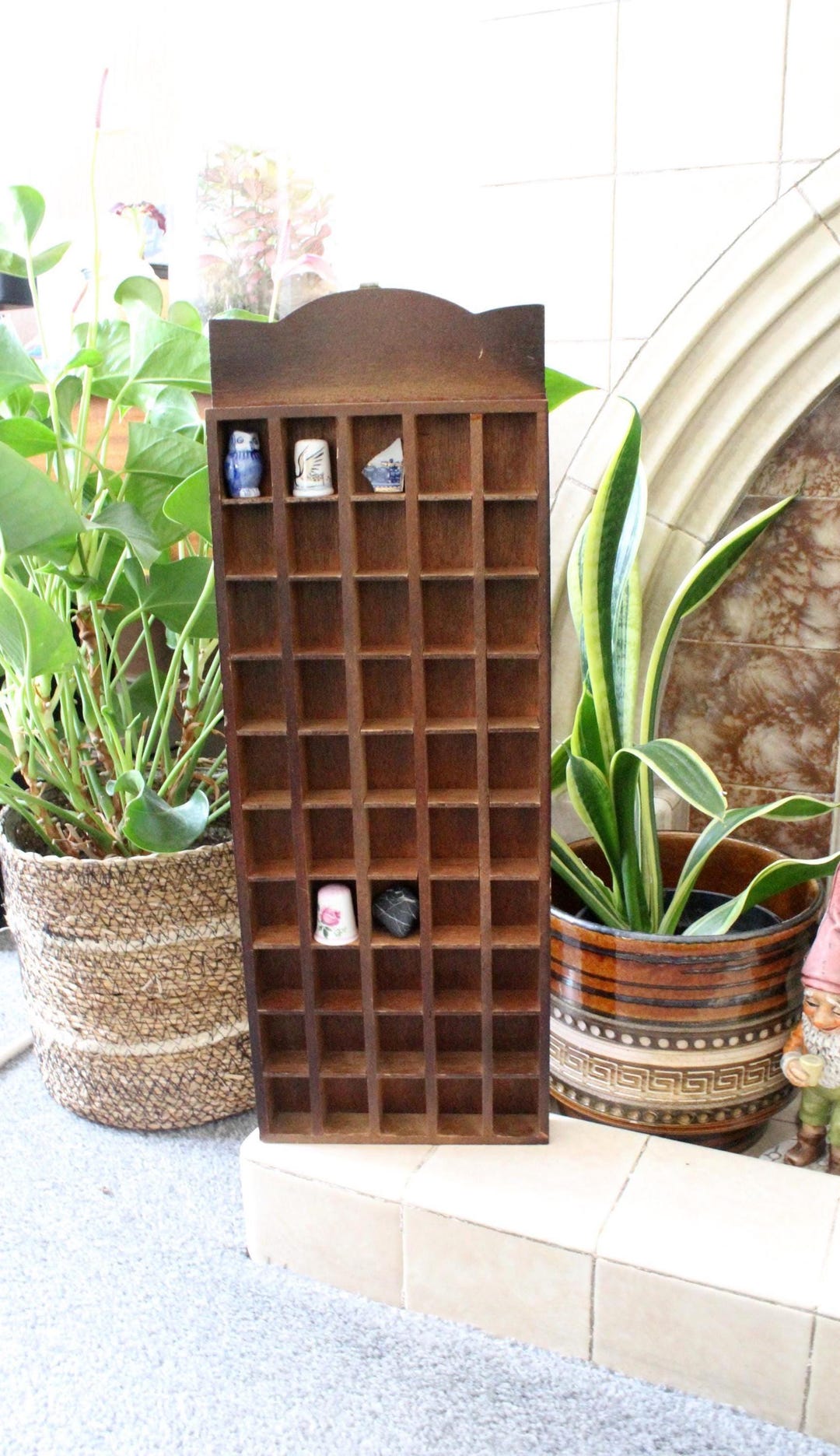 Vintage Wooden Curio Shelf / Thimble Rack With 50 Sections - Etsy