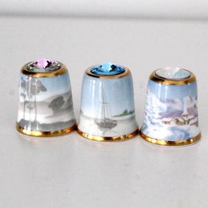3 x Sutherland Thimbles with Swarovski Crystals